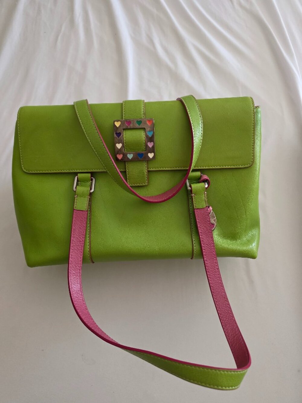 Lime Green Dooney & Burke with Heart Buckle
